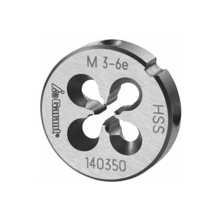 Garant M3X0.5 HSS Round Die, Closed/Pre-Slit Form 140350 M3